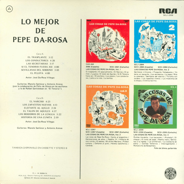 Pepe Da Rosa - Lo Mejor De Pepe Da Rosa | RCA Camden (SCL1-2338) - 2