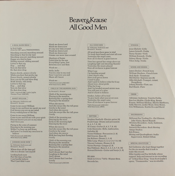 Beaver & Krause - All Good Men | Warner Bros. Records (BS 2624) - 4 Beaver & Krause - All Good Men | Warner Bros. Records (BS 2624) - 4