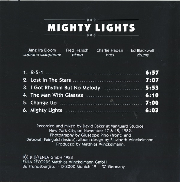 Jane Ira Bloom - Mighty Lights | Enja Records (Enja 4044 2) - 2 Jane Ira Bloom - Mighty Lights | Enja Records (Enja 4044 2) - 2