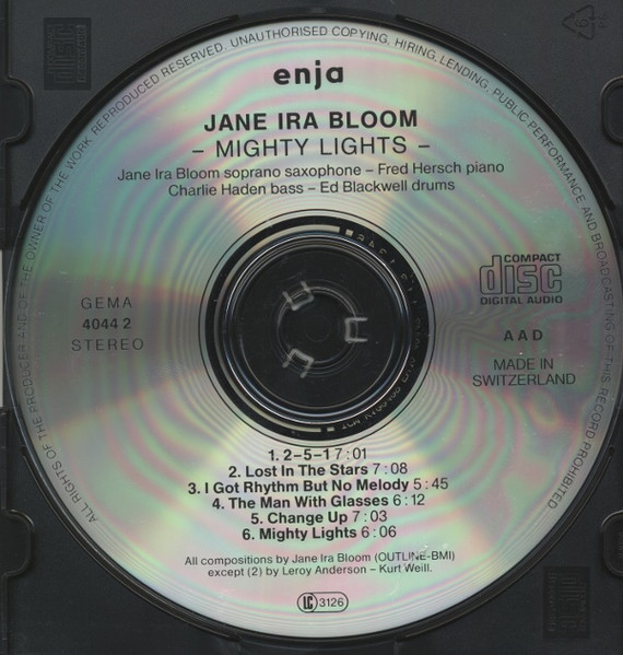 Jane Ira Bloom - Mighty Lights | Enja Records (Enja 4044 2) - 3 Jane Ira Bloom - Mighty Lights | Enja Records (Enja 4044 2) - 3