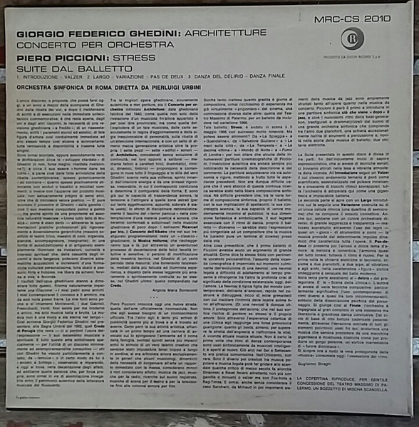 Giorgio Federico Ghedini , Piero Piccioni - Architetture / Stress | Ricordi (MRC 2010) - 2