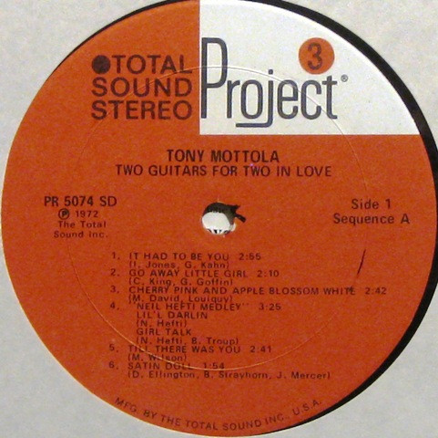 Tony Mottola - Two Guitars For Two In Love | Project 3 Records (PR 5074 SD) - 2