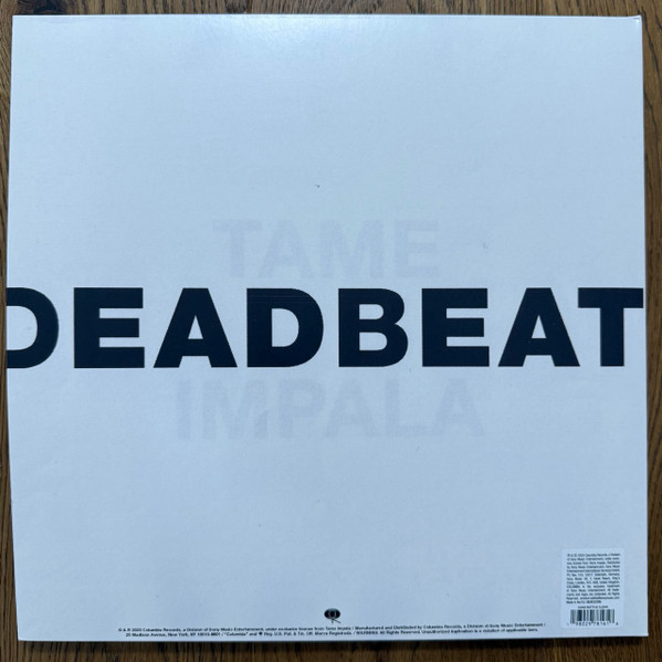 Tame Impala - Deadbeat (Limited Indie Exclusive Edition) (Coke Bottle Clear Vinyl) | Columbia Records (C-370376) - 3 Tame Impala - Deadbeat (Limited Indie Exclusive Edition) (Coke Bottle Clear Vinyl) | Columbia Records (C-370376) - 3
