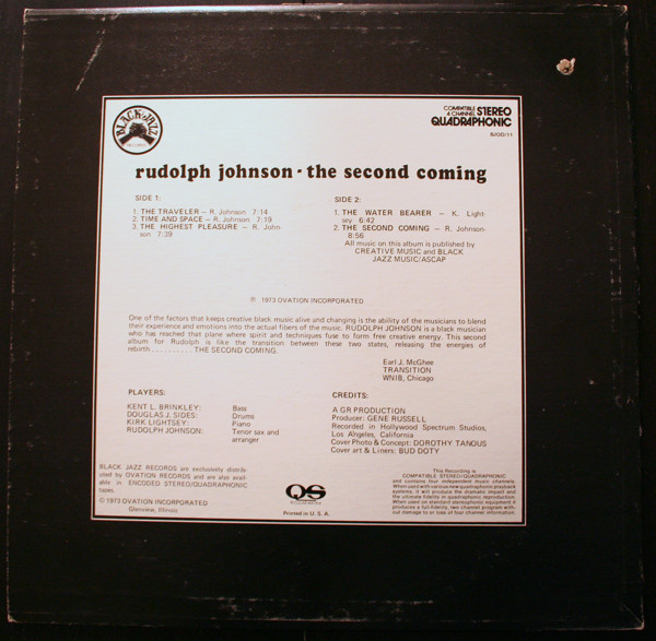 Rudolph Johnson - The Second Coming | Black Jazz Records (BJQD/11) - 2