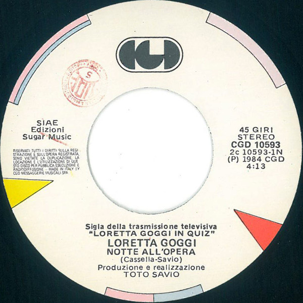 Loretta Goggi - Notte All'Opera | CGD (CGD 10593) - 3
