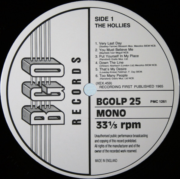 The Hollies - Hollies | BGO Records (BGOLP25) - 3 The Hollies - Hollies | BGO Records (BGOLP25) - 3