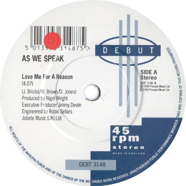 As We Speak - Love Me For A Reason | Debut (DEBT 3148) - 3