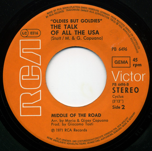 Middle Of The Road - Tweedle Dee, Tweedle Dum / The Talk Of All The USA | RCA Victor (PB 6496) - 4 Middle Of The Road - Tweedle Dee, Tweedle Dum / The Talk Of All The USA | RCA Victor (PB 6496) - 4
