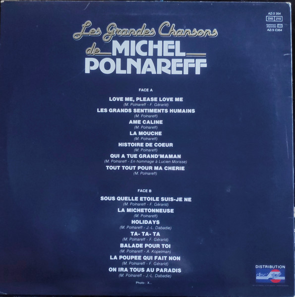 Michel Polnareff - Les Grandes Chansons De Michel Polnareff | Disc'AZ (AZ/2 354) - 2 Michel Polnareff - Les Grandes Chansons De Michel Polnareff | Disc'AZ (AZ/2 354) - 2