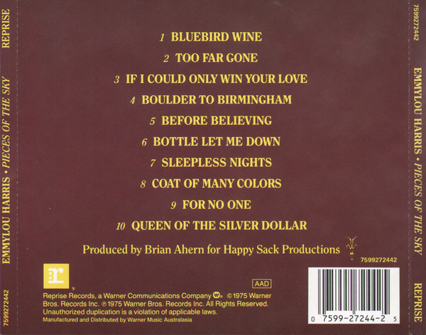 Emmylou Harris - Pieces Of The Sky | Reprise Records (7599272442) - 2