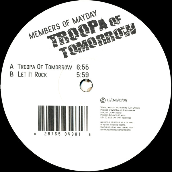 Members Of Mayday - Troopa Of Tomorrow | Low Spirit Recordings (LS/DMD/03/002) - 2 Members Of Mayday - Troopa Of Tomorrow | Low Spirit Recordings (LS/DMD/03/002) - 2