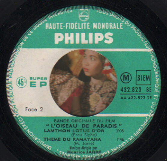 Maurice Jarre - Bande Originale Du Film L'oiseau De Paradis | Philips (432.823 BE) - 4
