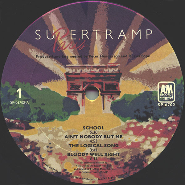 Supertramp - Paris | A&M Records (SP-6702) - 4 Supertramp - Paris | A&M Records (SP-6702) - 4