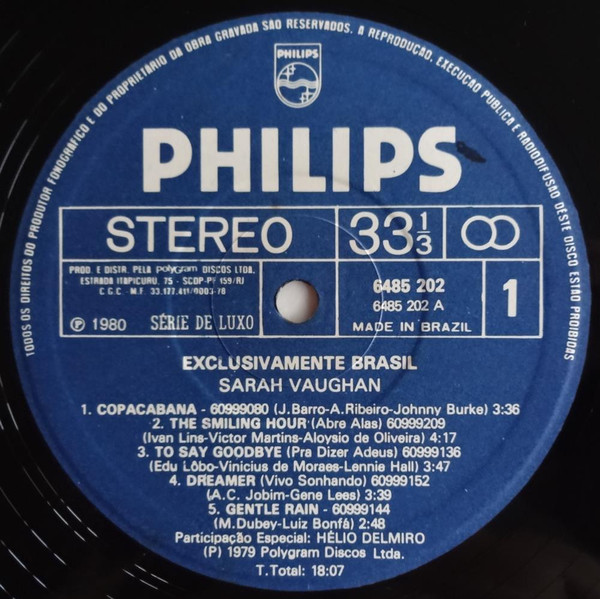 Sarah Vaughan - Exclusivamente Brasil | Philips (6485 202) - 3 Sarah Vaughan - Exclusivamente Brasil | Philips (6485 202) - 3