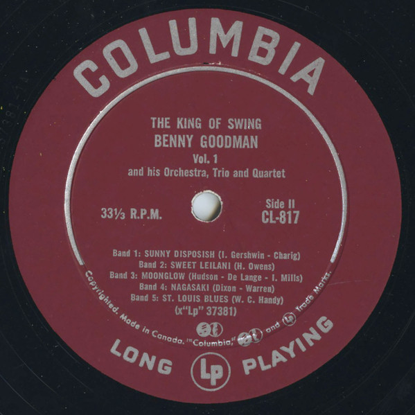 Benny Goodman - The King Of Swing Vol. 1 (1937-38 Jazz Concert No. 2) | Columbia (CL 817) - 4