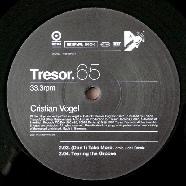 Cristian Vogel - (Don't) Take More | Tresor (Tresor 65) - 2