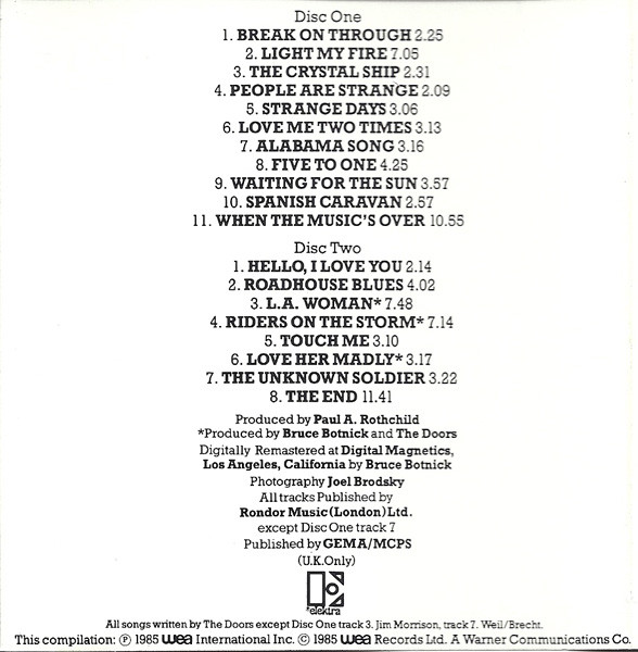 The Doors - The Best Of The Doors | Elektra (7559-60345-2) - 3