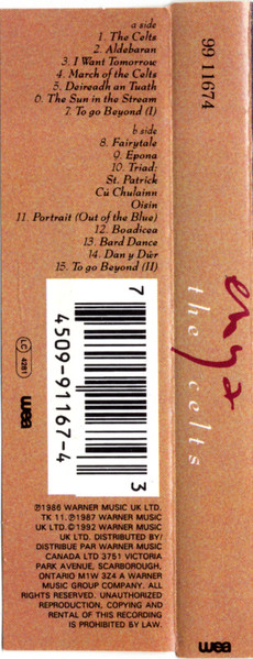 Enya - The Celts [Cassette] | WEA (99 11674) - 2