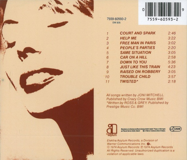Joni Mitchell - Court And Spark | Asylum Records (7559-60593-2) - 2 Joni Mitchell - Court And Spark | Asylum Records (7559-60593-2) - 2