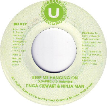 Tinga Stewart & Ninjaman - Keep Me Hanging On | Barry U Records (BU 017) - main
