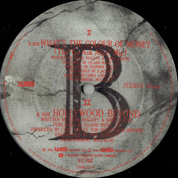 Hollywood Beyond - What's The Colour Of Money ? | WEA (YZ 76T) - 4