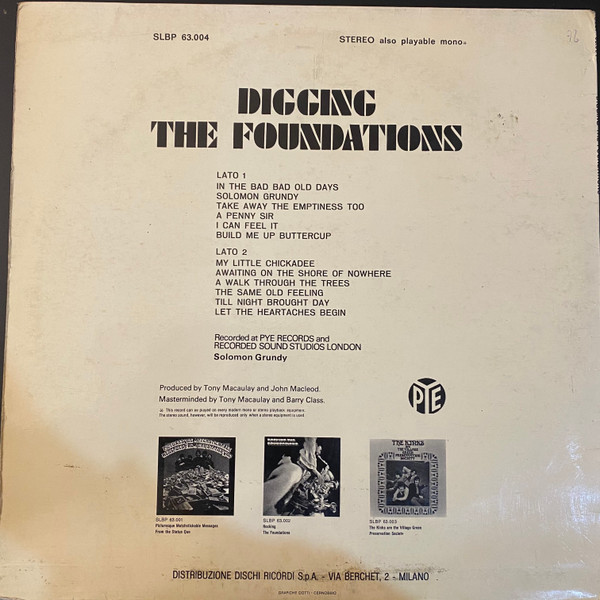The Foundations - Digging The Foundations | Pye Records (SLBP 63.004) - 2