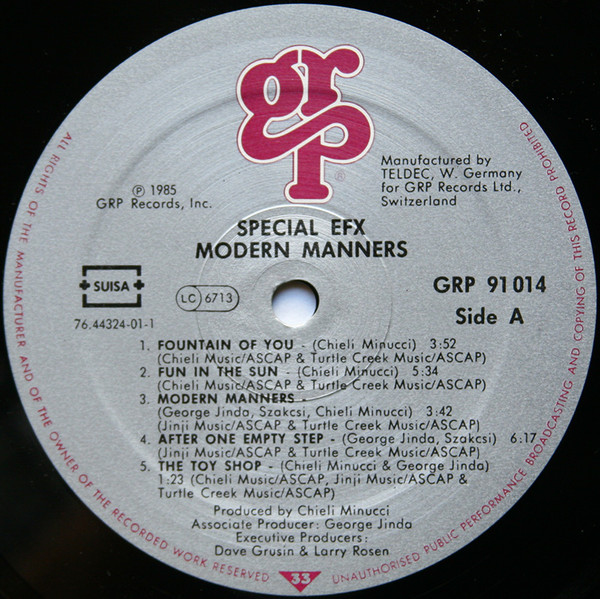 Special EFX - Modern Manners | GRP (GRP 91014) - 3