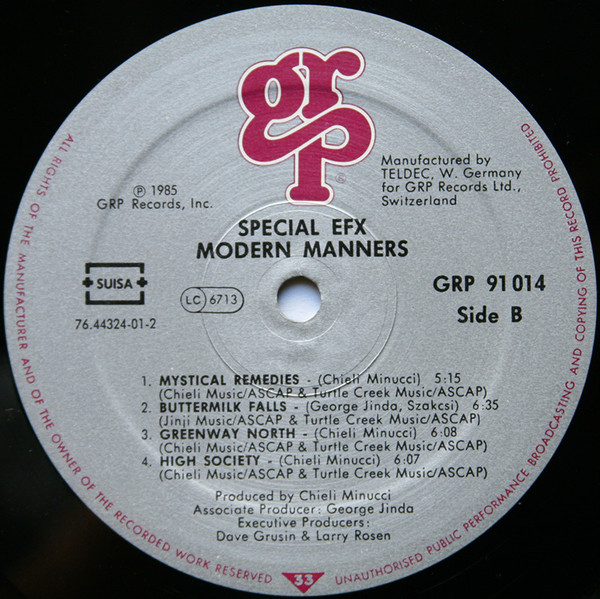 Special EFX - Modern Manners | GRP (GRP 91014) - 4
