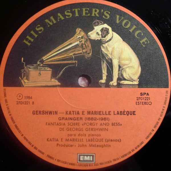 George Gershwin - Katia Et Marielle Labèque - An American In Paris - Fantasy On Porgy And Bess | His Master's Voice (27 01221) - 4 George Gershwin - Katia Et Marielle Labèque - An American In Paris - Fantasy On Porgy And Bess | His Master's Voice (27 01221) - 4
