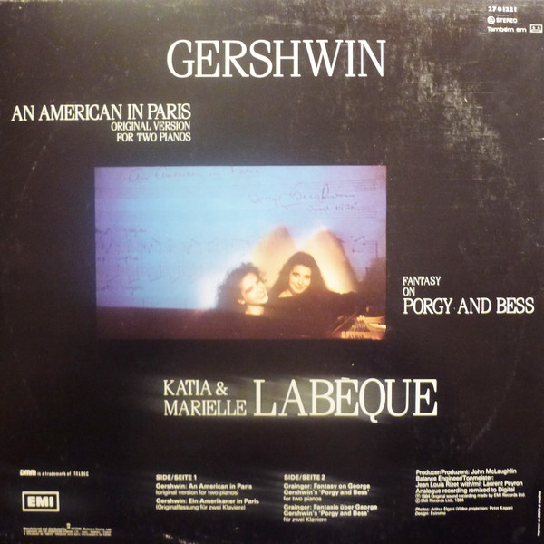 George Gershwin - Katia Et Marielle Labèque - An American In Paris - Fantasy On Porgy And Bess | His Master's Voice (27 01221) - 2 George Gershwin - Katia Et Marielle Labèque - An American In Paris - Fantasy On Porgy And Bess | His Master's Voice (27 01221) - 2