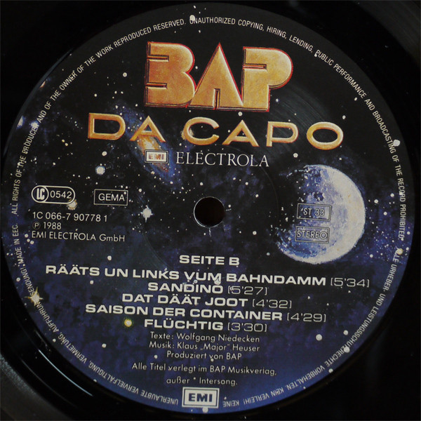 BAP - Da Capo | EMI Electrola (1C 066-7 90778 1) - 4