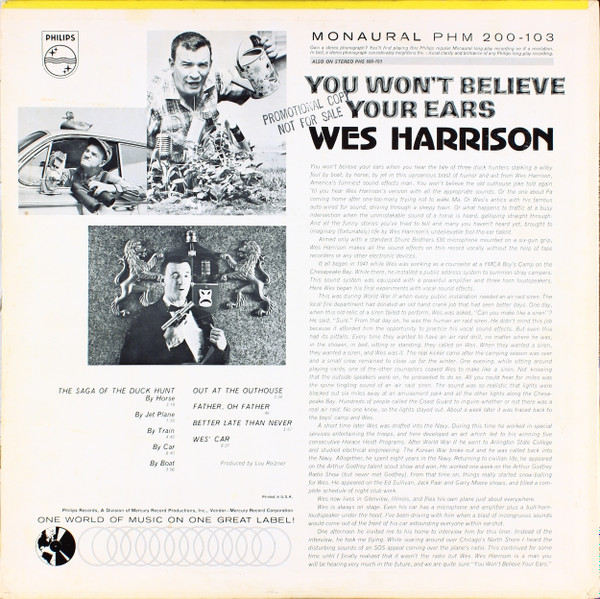 Wes Harrison - You Won't Believe Your Ears | Philips (PHM 200-103) - 2