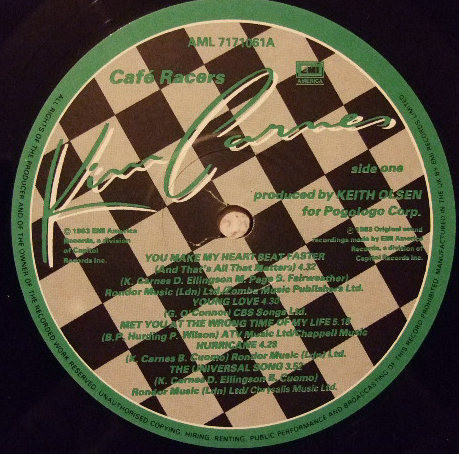 Kim Carnes - Café Racers | EMI America (AML 7171061) - 3