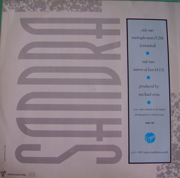 Sandra - Midnight Man | Virgin (VINX 167) - 4