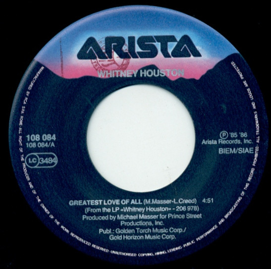 Whitney Houston - Greatest Love Of All | Arista (108 084) - 3