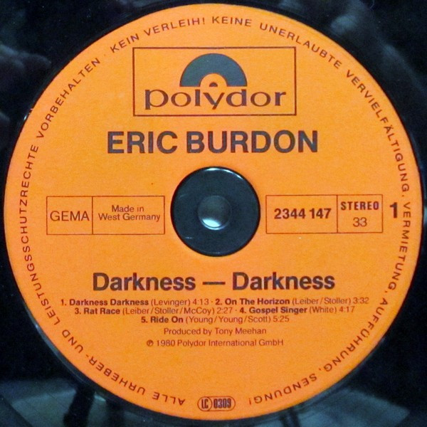 Eric Burdon - Darkness - Darkness | Polydor (2344 147) - 3