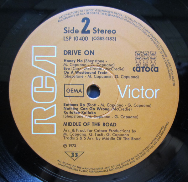 Middle Of The Road - Drive On | RCA Victor (LSP 10 400) - 4