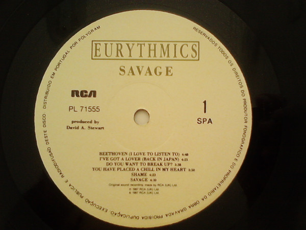 Eurythmics - Savage | RCA (PL 71555) - 3