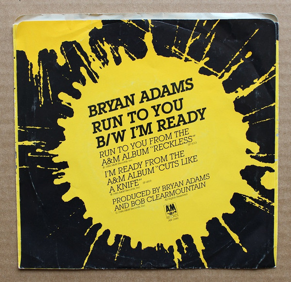Bryan Adams - Run To You (7") [Vinyl] | A&M Records (AM-2686) - 2