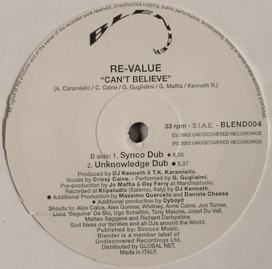 Re-Value - Can't Believe | Blender (BLEND004) - 2