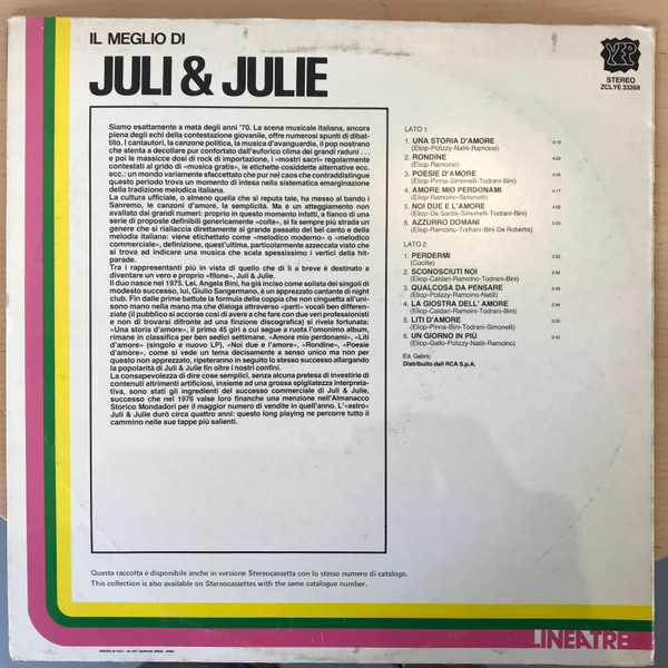 Juli E Julie - Il Meglio Di Juli & Julie | Yep Record (ZCLYE33368) - 2 Juli E Julie - Il Meglio Di Juli & Julie | Yep Record (ZCLYE33368) - 2