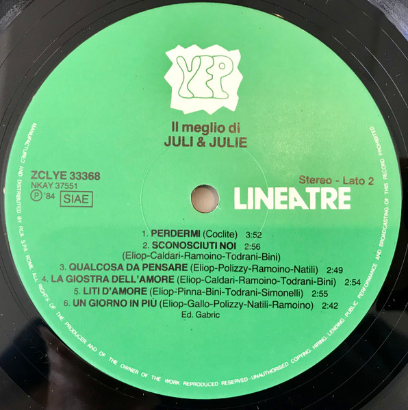 Juli E Julie - Il Meglio Di Juli & Julie | Yep Record (ZCLYE33368) - 4 Juli E Julie - Il Meglio Di Juli & Julie | Yep Record (ZCLYE33368) - 4