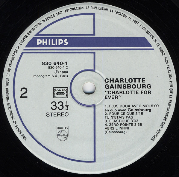 Charlotte Gainsbourg - Charlotte For Ever | Philips (830 640 1) - 4