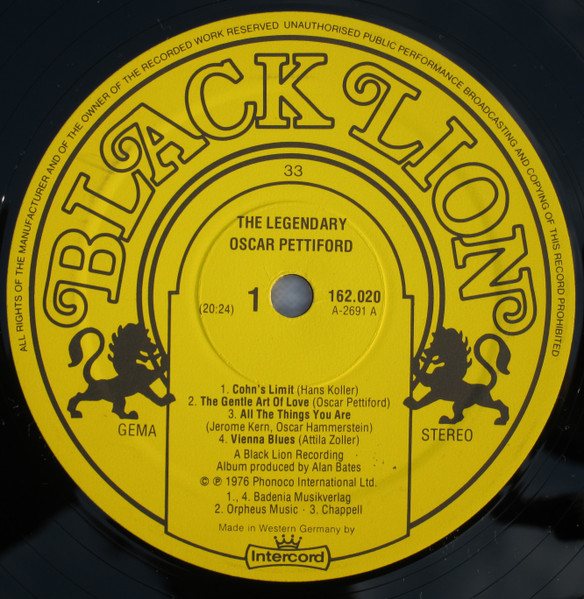 Oscar Pettiford Featuring Attila Zoller - The Legendary Oscar Pettiford | Black Lion Records (162.020) - 3 Oscar Pettiford Featuring Attila Zoller - The Legendary Oscar Pettiford | Black Lion Records (162.020) - 3