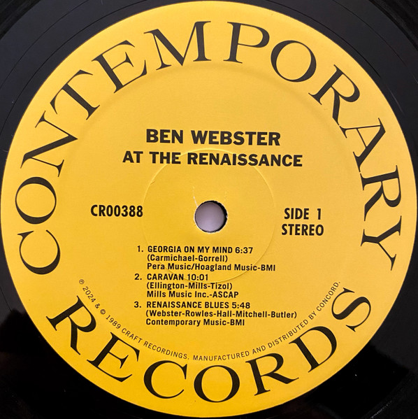 Ben Webster - At The Renaissance | Craft Recordings (CR00388) - 3 Ben Webster - At The Renaissance | Craft Recordings (CR00388) - 3