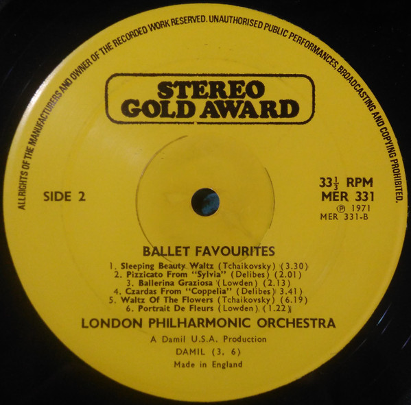 London Philharmonic Orchestra , Douglas Gamley - Ballet Favourites | Stereo Gold Award (MER 331) - 3