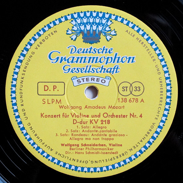 Wolfgang Amadeus Mozart - Wolfgang Schneiderhan / Hans Schmidt-Isserstedt - Violinkonzerte D-dur KV 218 Und A-dur KV 219 | Deutsche Grammophon (SLPM 138 678) - 3 Wolfgang Amadeus Mozart - Wolfgang Schneiderhan / Hans Schmidt-Isserstedt - Violinkonzerte D-dur KV 218 Und A-dur KV 219 | Deutsche Grammophon (SLPM 138 678) - 3