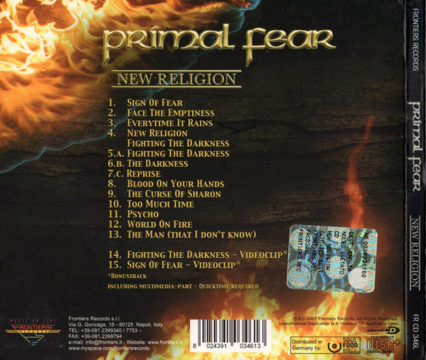 Primal Fear - New Religion [CD] | Frontiers Records (FR CD 346L) - 2