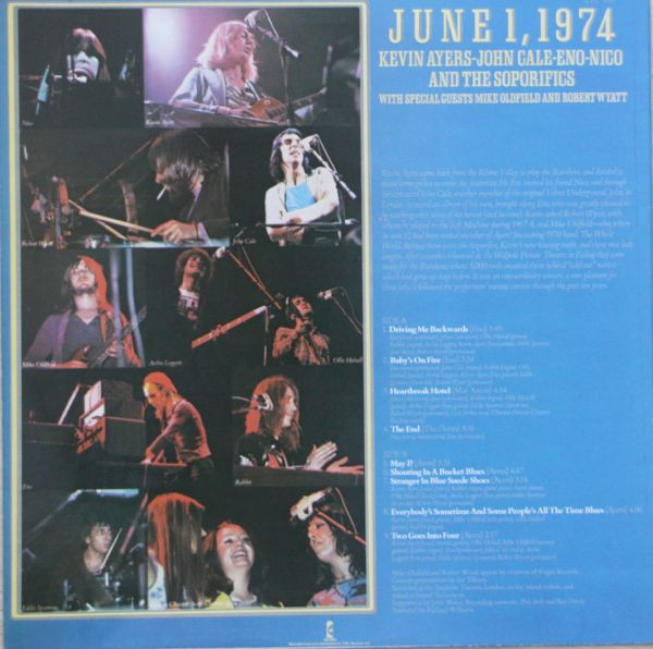 Kevin Ayers - John Cale - Brian Eno - Nico - June 1, 1974 | Island Records (ILPS 9291) - 2