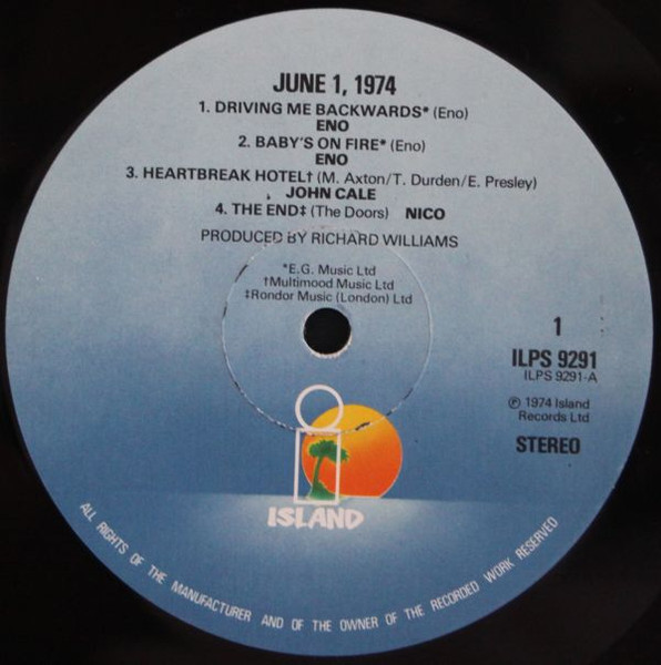 Kevin Ayers - John Cale - Brian Eno - Nico - June 1, 1974 | Island Records (ILPS 9291) - 3